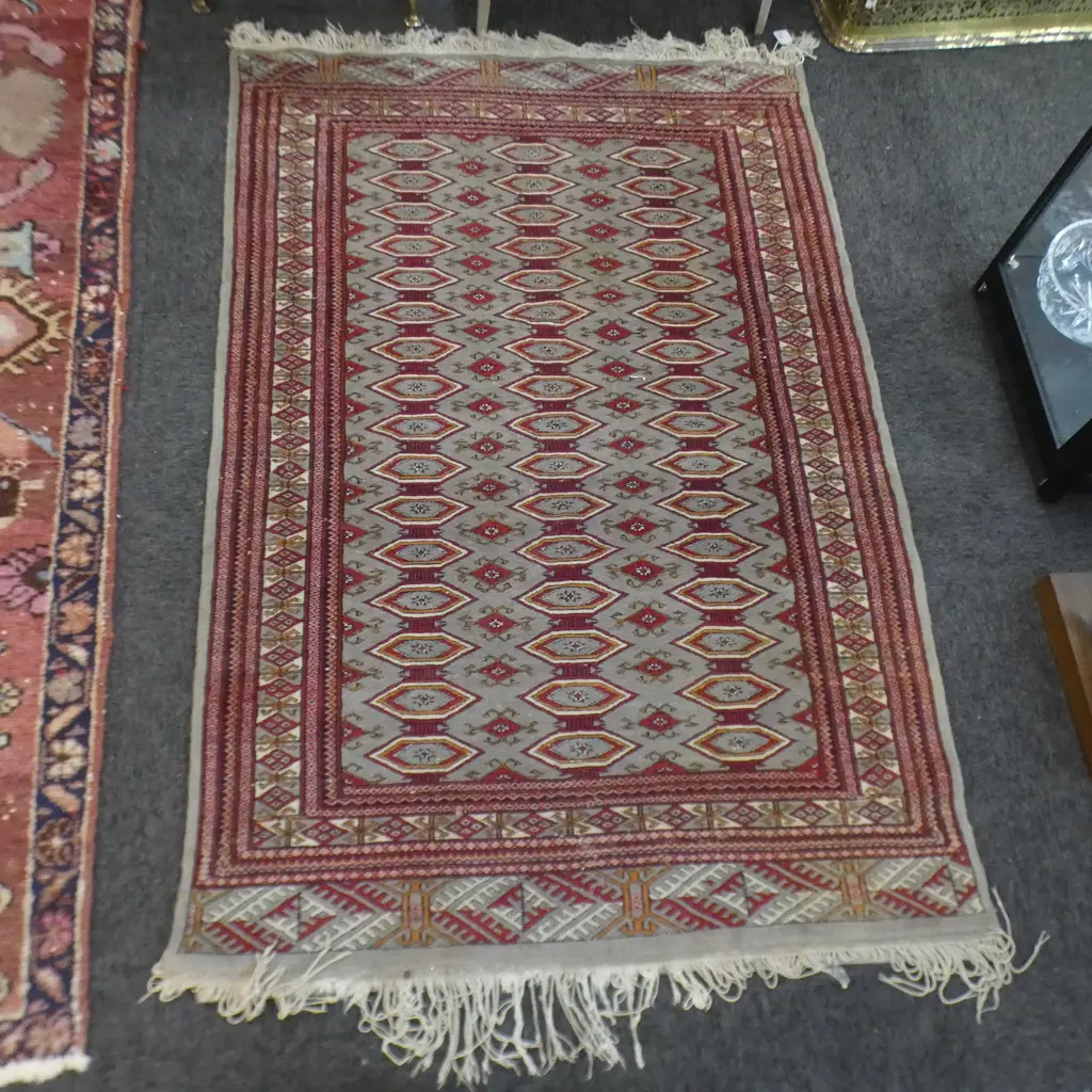 PAKISTANI HAND KNOTTED WOOL SHAH ZAHARI PATTERN RUG 1470 x 960mm Image 1++