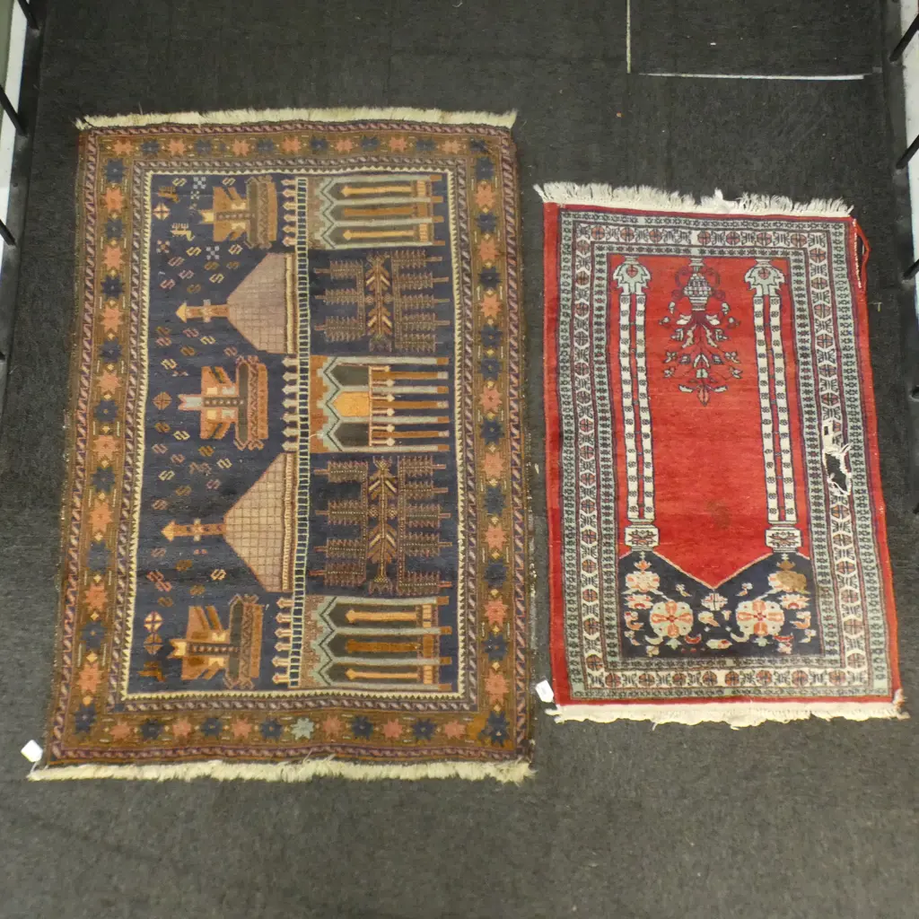 BALUCHI PRAYER MAT 1300 x 880 & A SMALLER ONE (DAMAGED) Image 1++