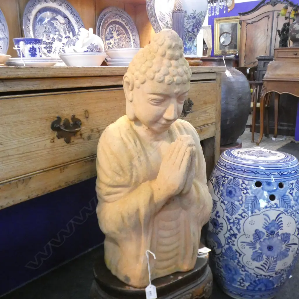 TERRACOTTA PRAYING BUDDHA H.580mm Image 1++