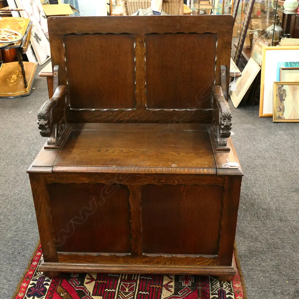 OAK MONK SEAT 780 x 450mm Image 1++