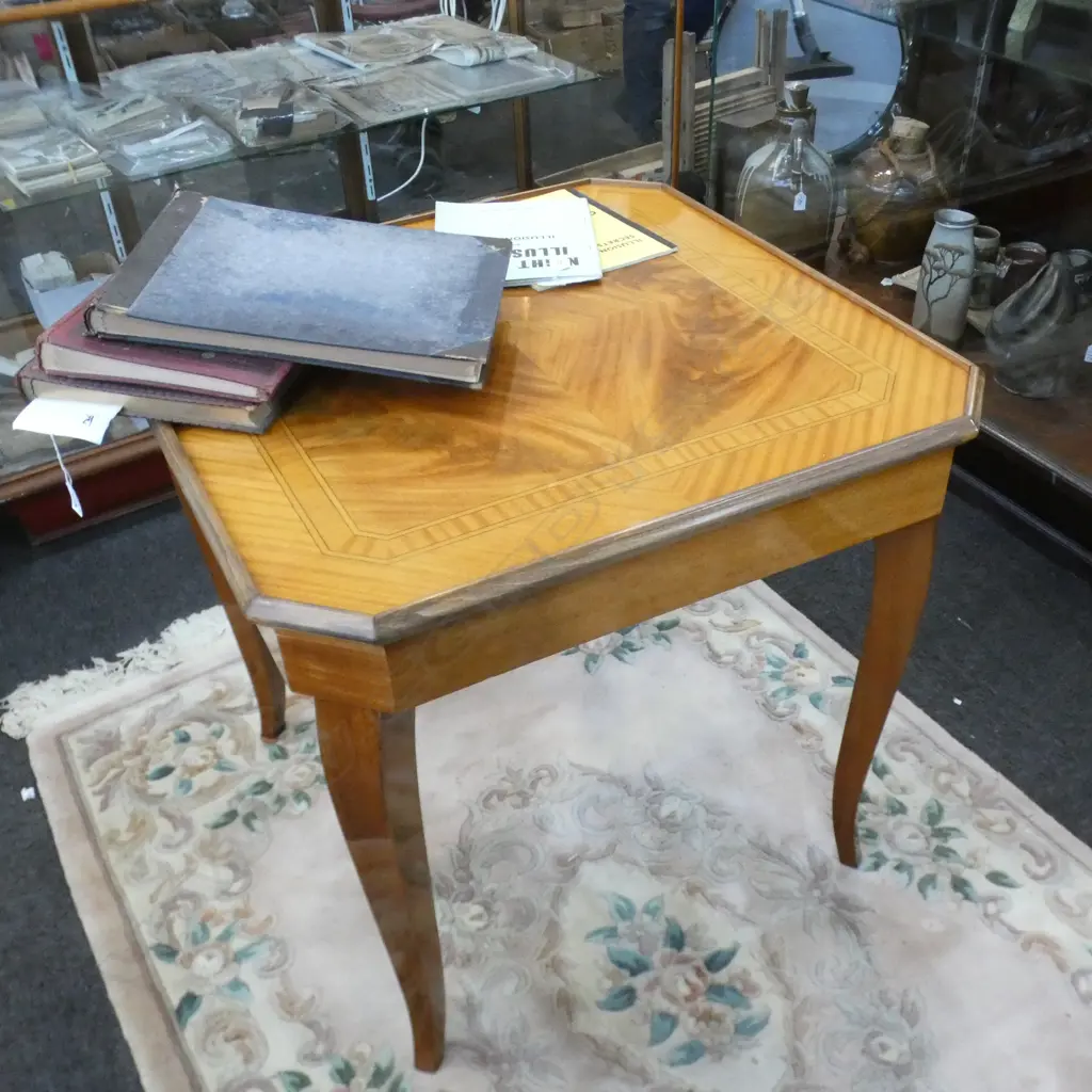 ITALIAN INLAID WOODEN 3 LAYER GAMES TABLE 780SQMM Image 1++
