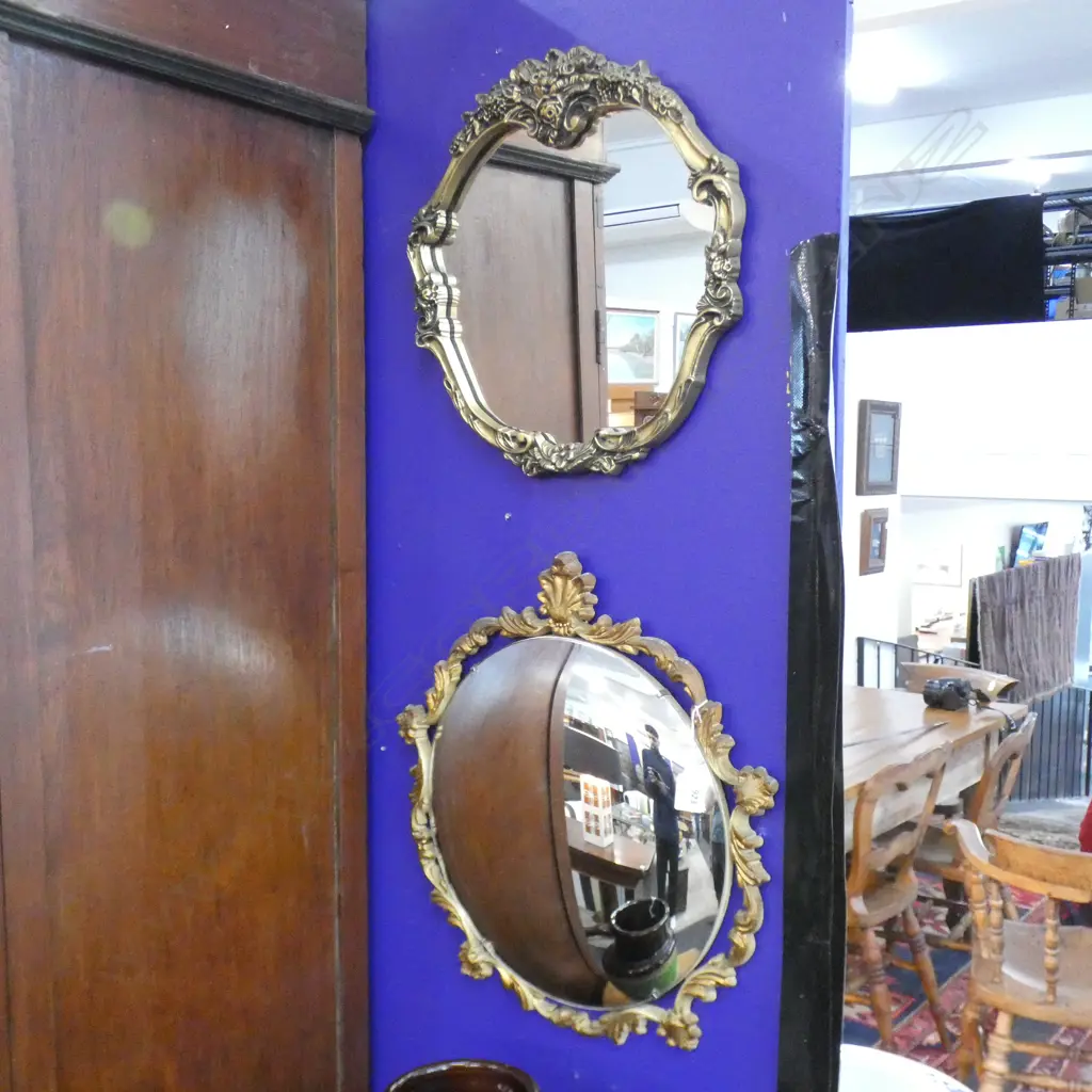 TWO GILT FRAMED MIRRORS, W.450mm Image 1++