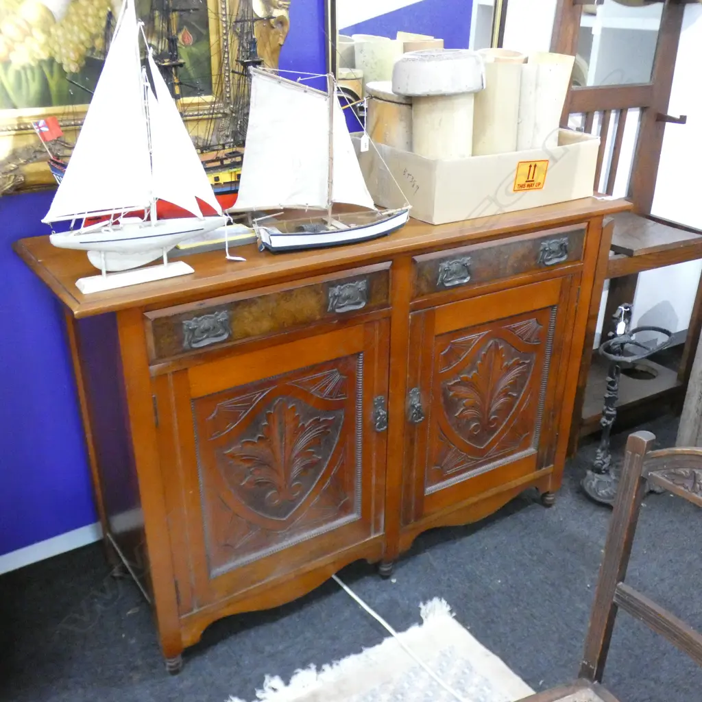 COLONIAL KAURI DRESSER BASE CARVED Image 1++
