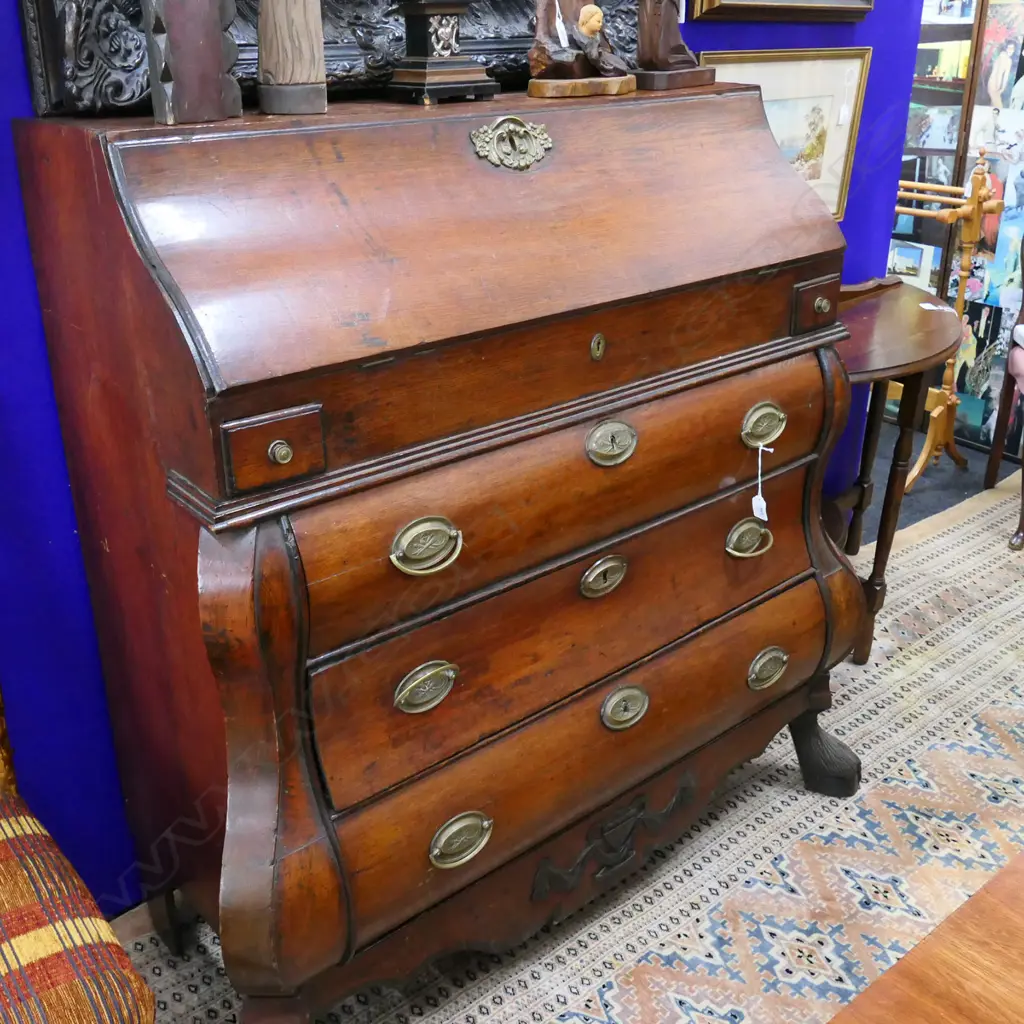 EUROPEAN OAK BOMBE FALL FRONT BUREAU 1050 x 460 x 1130mm Image 1++