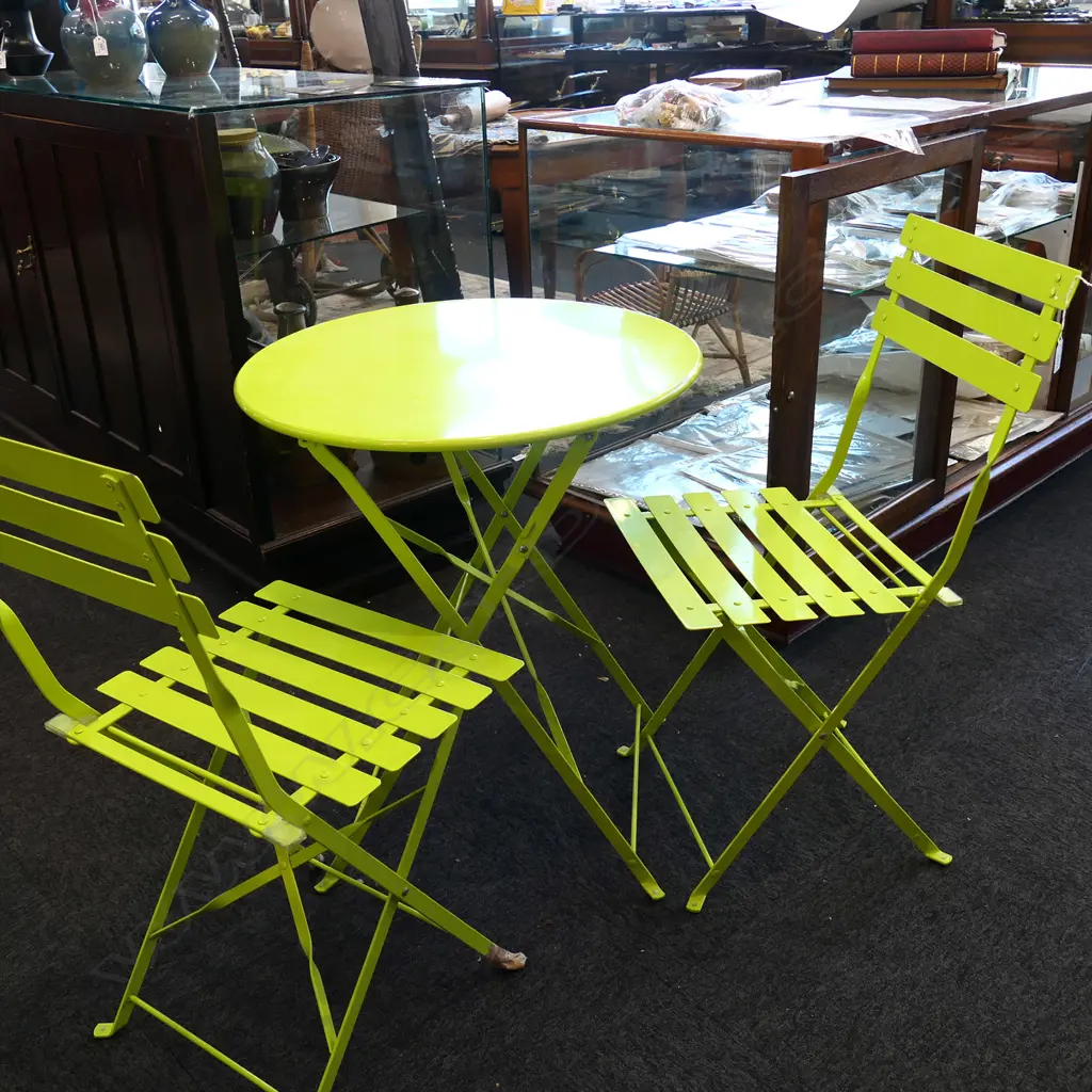 3 PCE LIME GREEN PATIO SET Image 1++