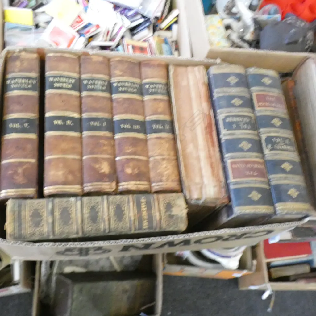 BOX OF ANTIQUE BOOKS EX HIGHWIC HOUSE Image 1++