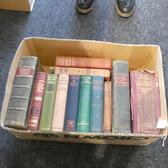 BOX LOT ANTIQUE BOOKS EX. HIGHWIC HOUSE