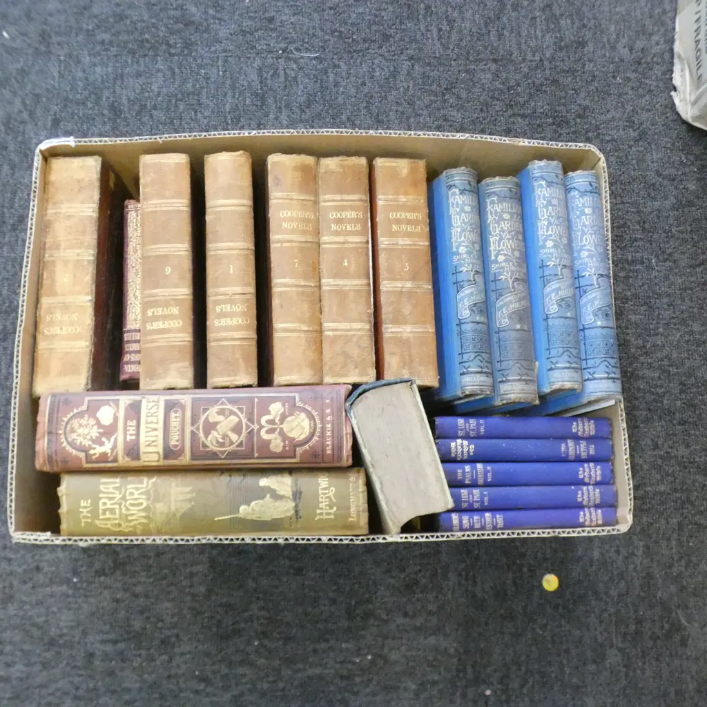 BOX LOT ANTIQUE BOOKS EX. HIGHWIC HOUSE Image 1++