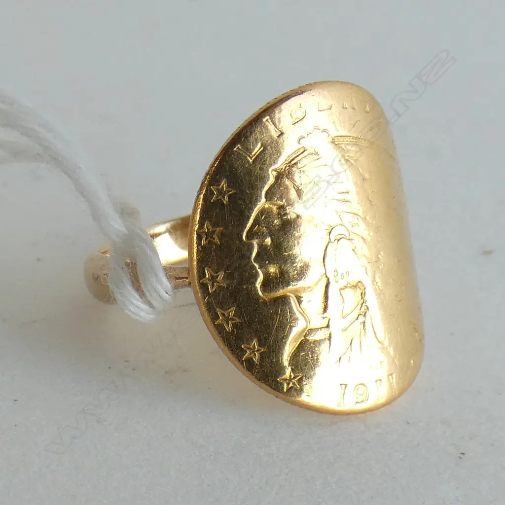 15CT ROSE GOLD AMERICAN 1911 COIN RING 5.4 GRAMS Image 1++
