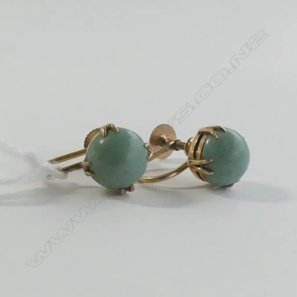 (17761) 9CT TOURQUOISE PR EARRINGS SCREW FITTINGS Image 1++