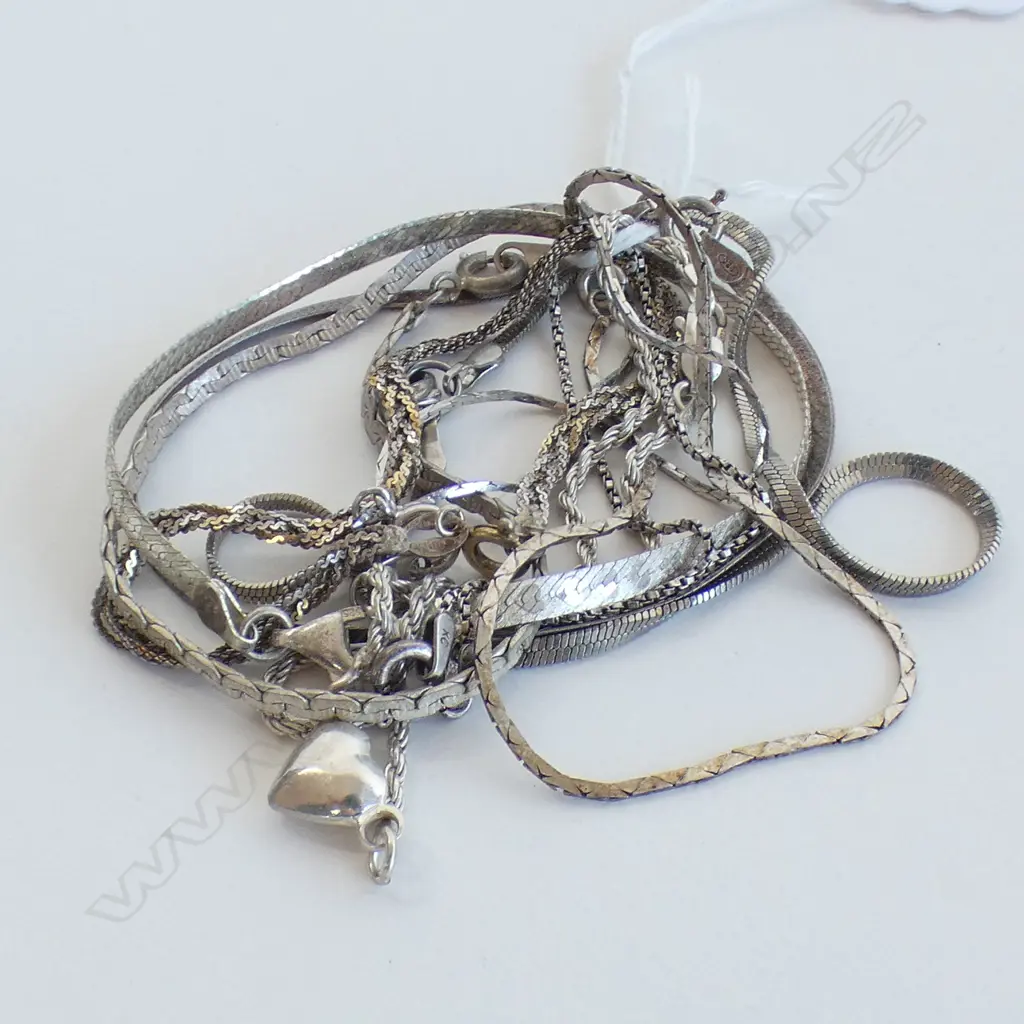 NINE FINE SILVER CHAIN  BRACELETS Image 1++