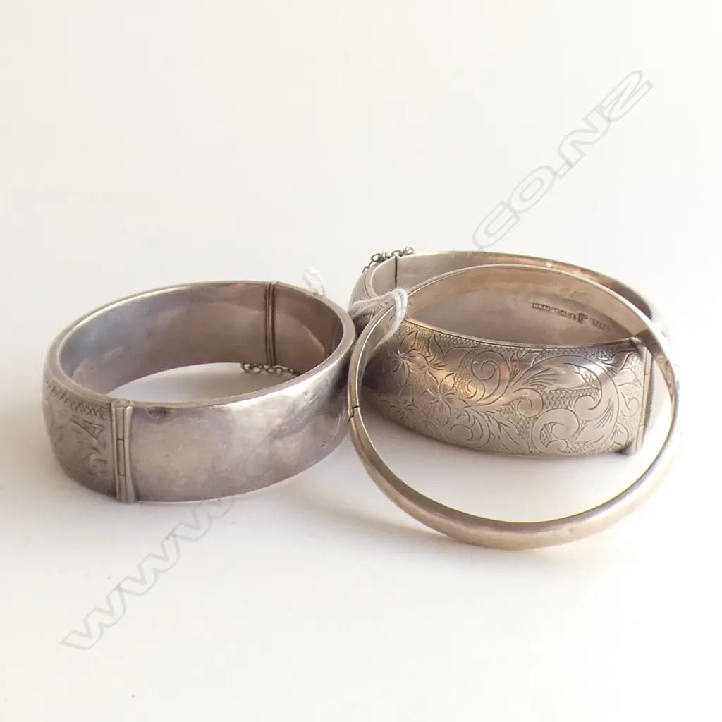 3 STG SILVER BRACELETS; 2 VICTORIAN 1 OTHER Image 1++