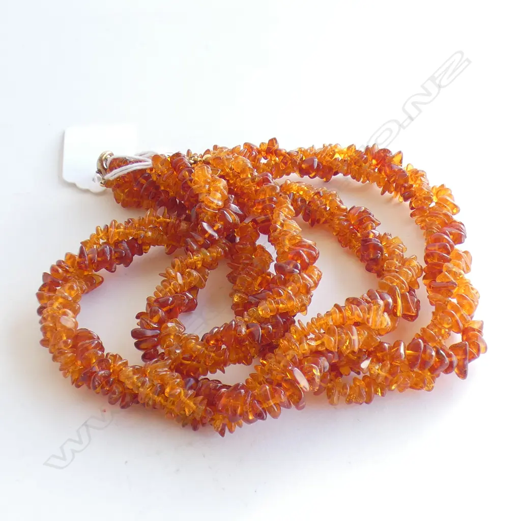 3 STRAND ROPE TWIST AMBER NECKLACE & MATCHING BRACELET Image 1++