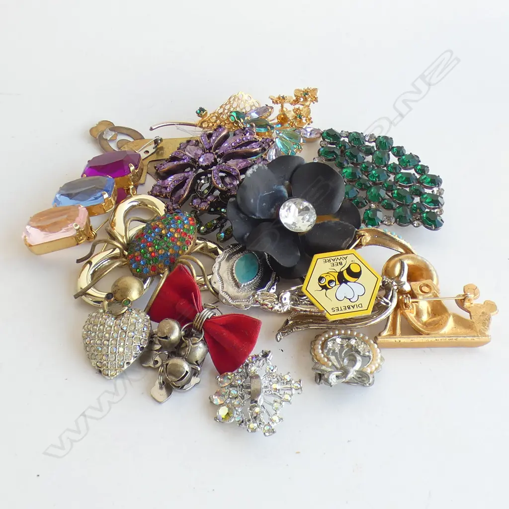 BAG ASST COSTUME JEWELLERY BROOCHES  Image 1++