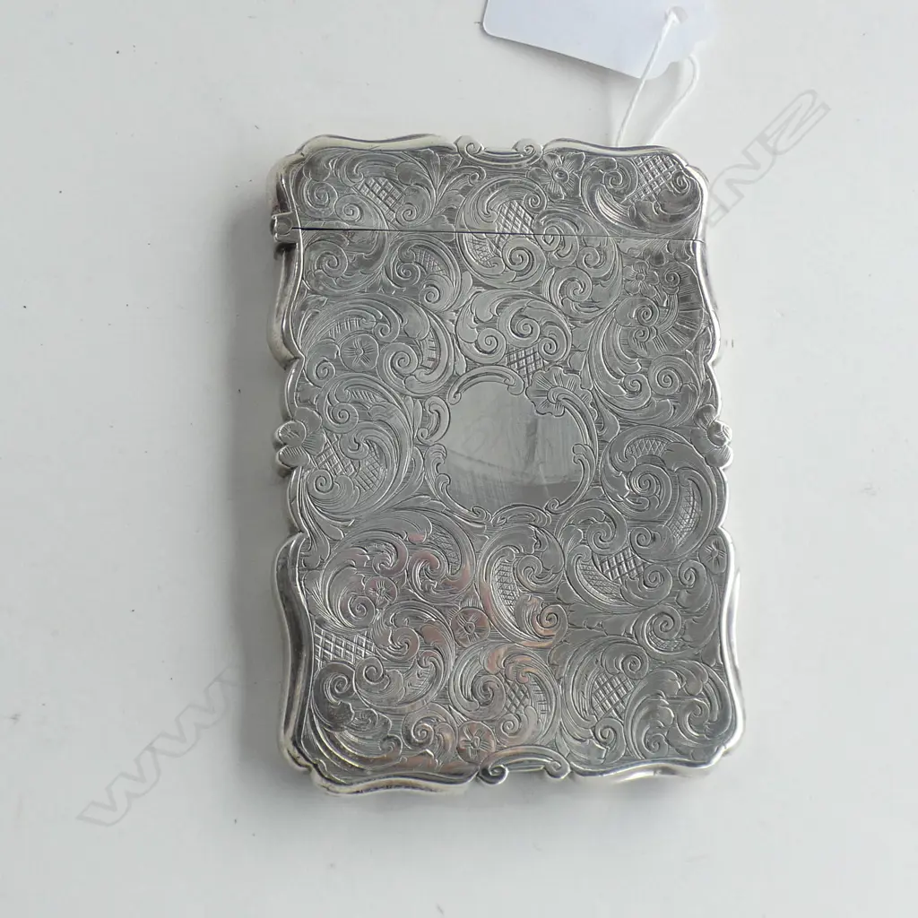 VICTORIAN SILVER CARD CASE BIRMINGHAM 1845 69gm Image 1++