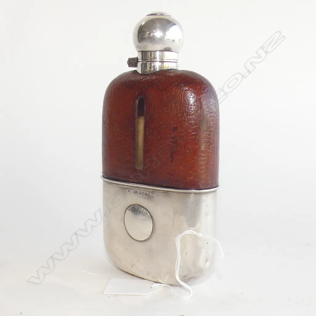 STG SILVER HIP FLASK SHEFFIELD 1886 Image 1++