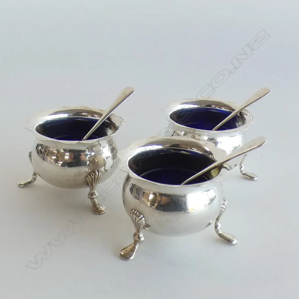 SET OF 3 STG SILVER SALTS, B'HAM 108 GRAMS Image 1++