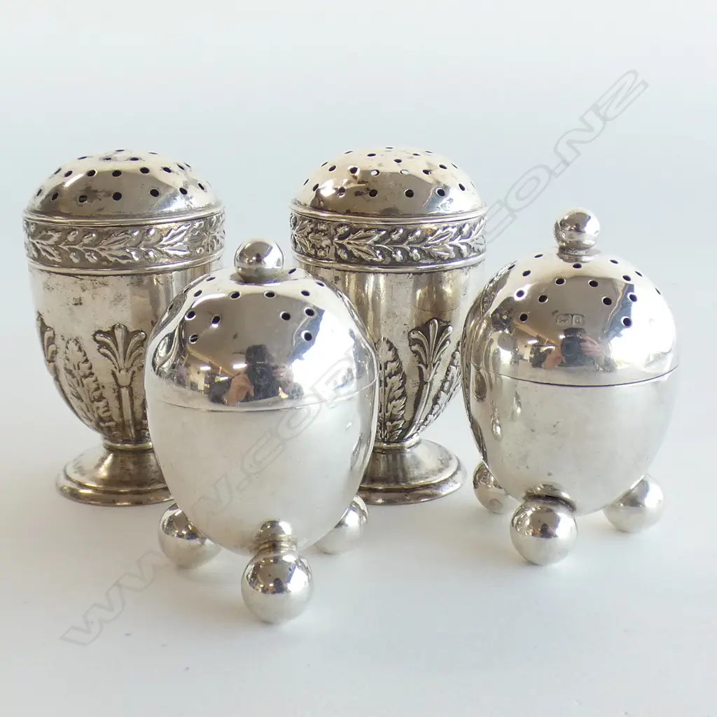 2 PRS STG SILVER CRUETS 133 GRAMS Image 1++