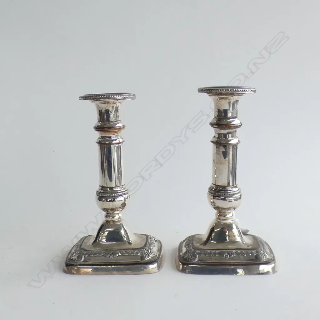 PR ANTIQUE SILVER PLATED CANDLESTICKS H.200mm Image 1++