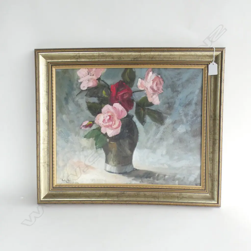 RUSSELL HOLLINGS ROSES 1988 OIL 350x445mm Image 1++