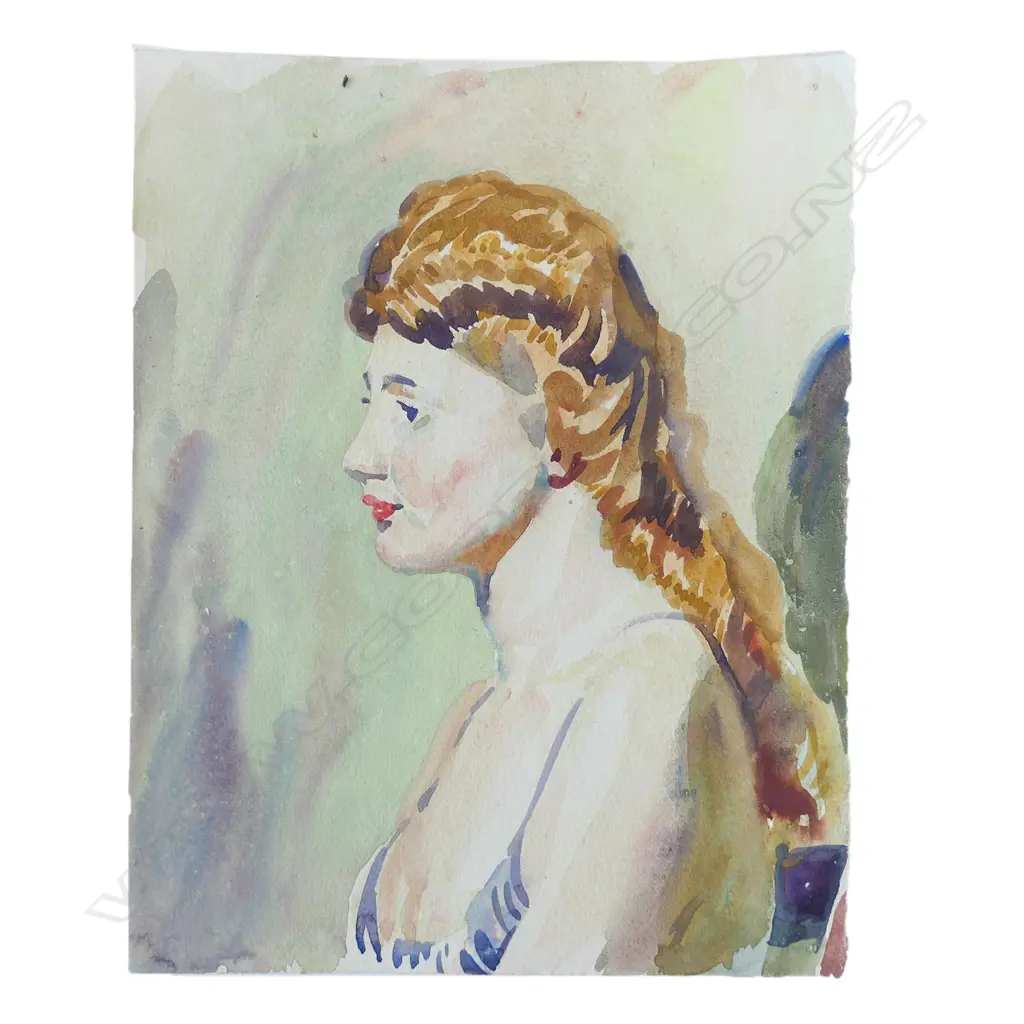 H.L. RICHARDSON W/C RED HEAD WOMAN 260x200mm Image 1++
