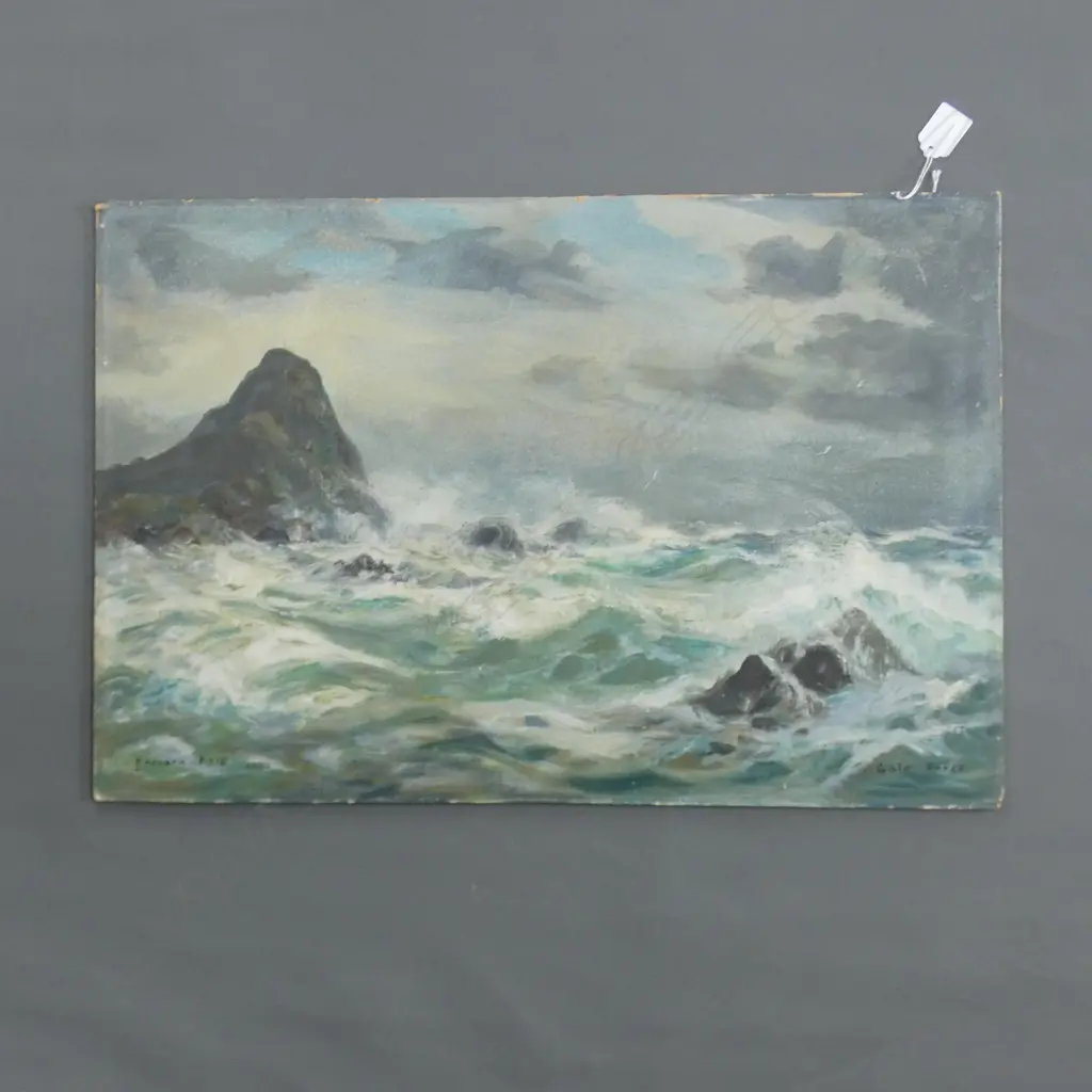 BERNARD ARIS OIL 'GALE FORCE' SIGNED & DATED 1956 410x610mm. Image 1++