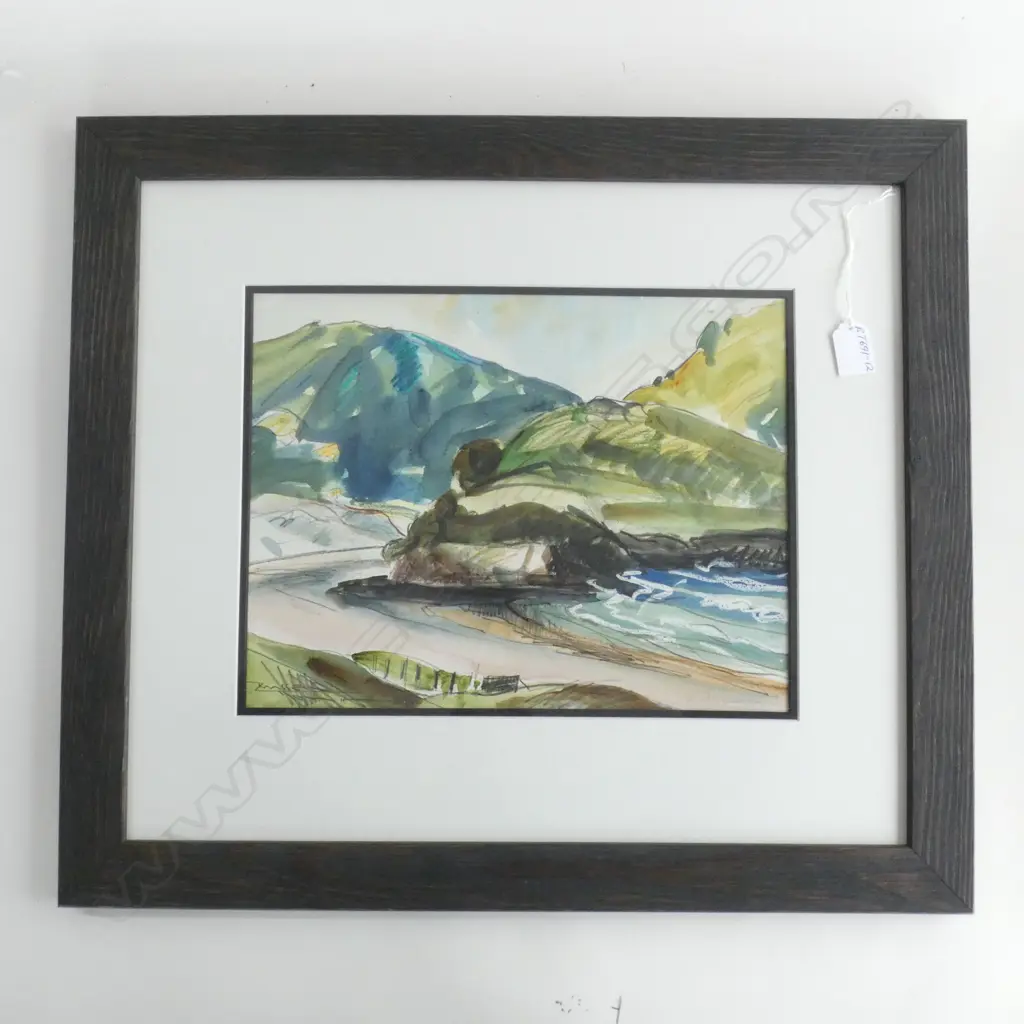 RUSSELL HOLLINGS KAITOKE GREAT BARRIER ISLAND MIXED MEDIA 270x345mm  Image 1++