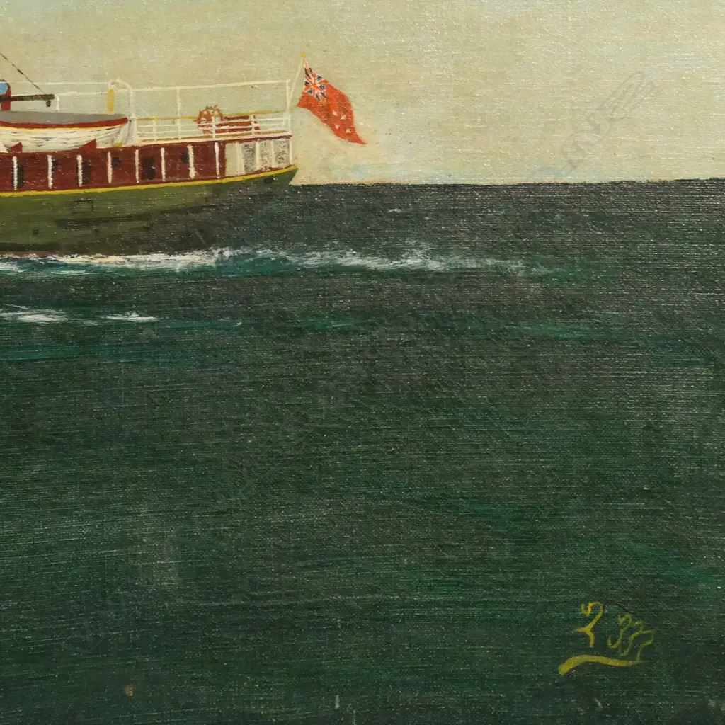 NZ colonial artist unknown, 'S.S. Ngapuhi', oil on canvas, Image 1++