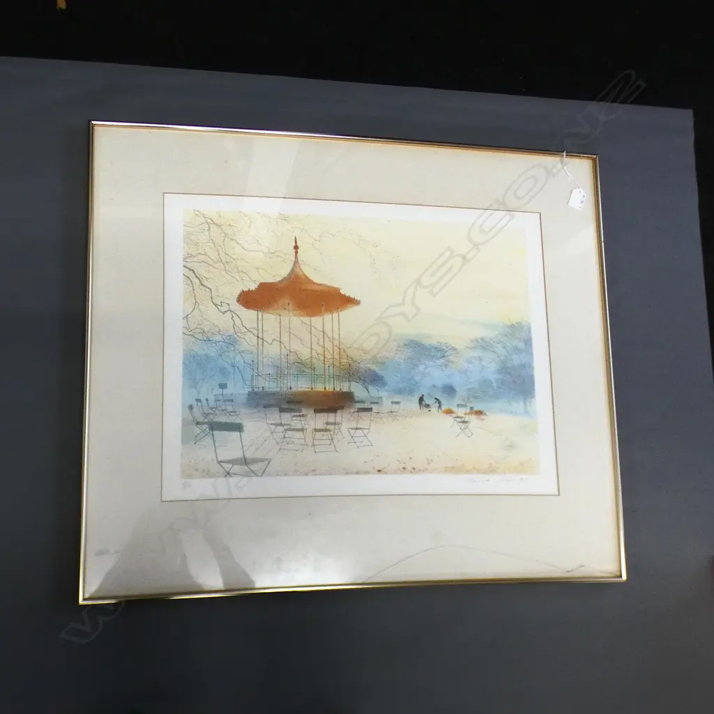 LTD EDITION PRINT 41/300 ROTUNDA SCENE SIGNATURE UNKNOWN (CRACK TO BASE OF GLASS)  590 X 450MM Image 1++