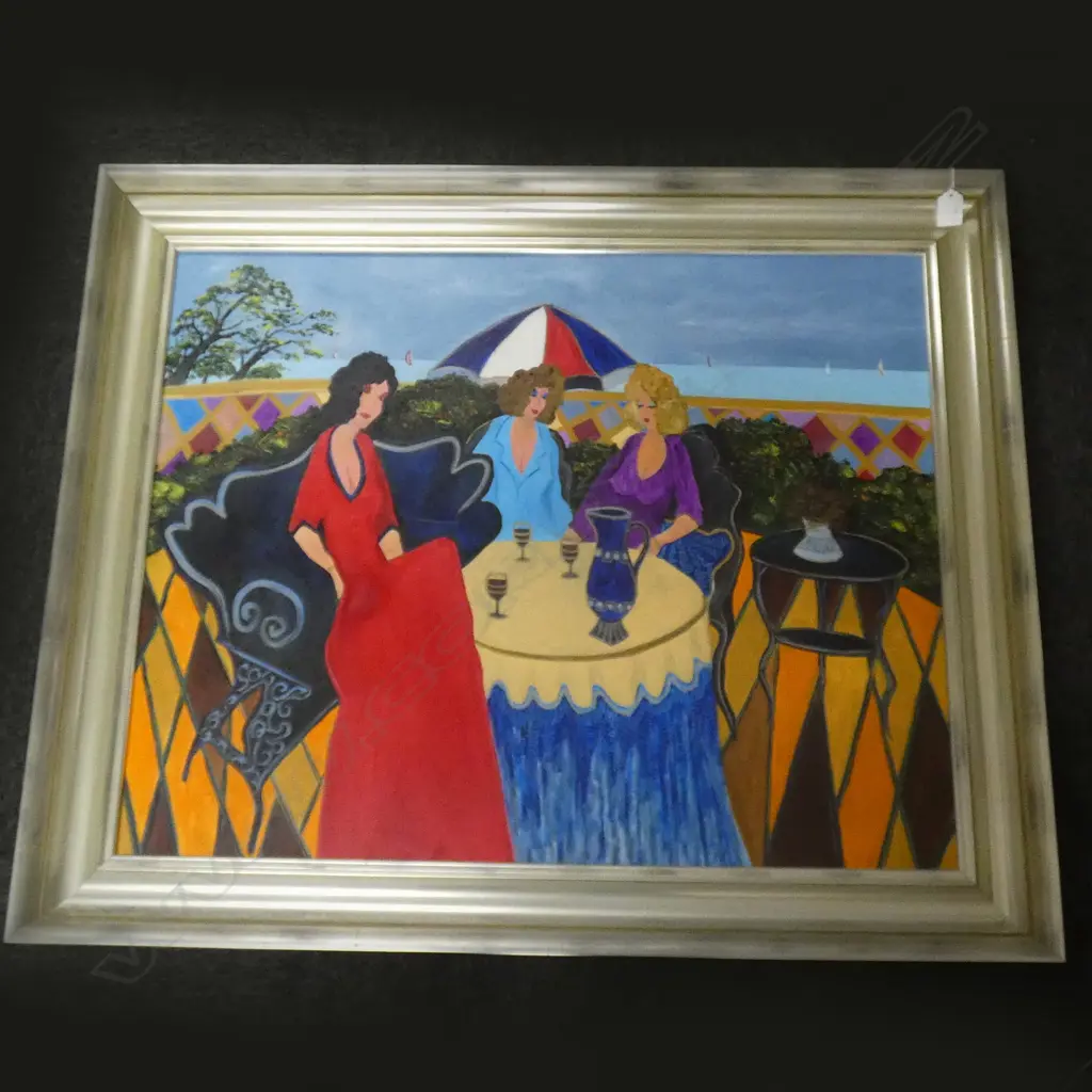 A.V. CAPENER, OIL ON CANVAS, 'LADIES MORNING "TEA", MONTE CARLO', SIGNED, DATED 2008 AND TITLED VERSO. 590 x 735mm Image 1++