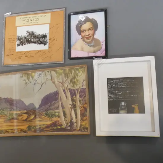 4 PRINTS; TONY CRIBB 'CONVERSATIONS WITH DOG' 180mm sq, ICE FOLLIES, WINIFRED ATWELL (SIGNED), ALBERT NAMATJIRA