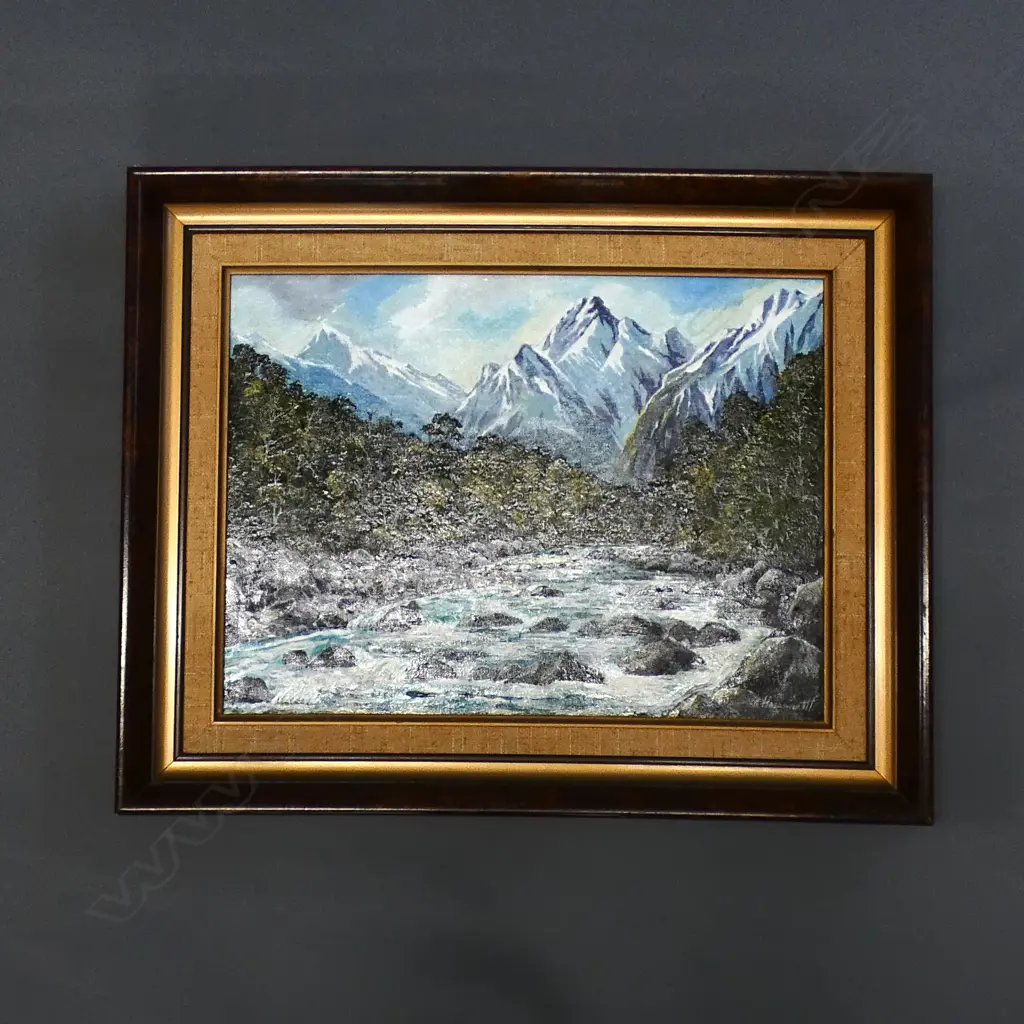M. HOLDSWORTH 'MOUNT TUTOKO FIORDLAND' OIL 290x390  Image 1++
