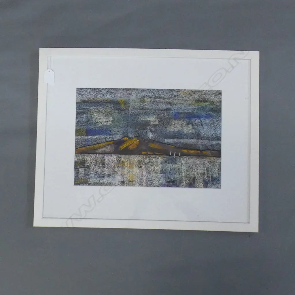JANET STACEY 'UNTITLED' RANGITOTO PASTEL ON PAPER 240x355mm Image 1++