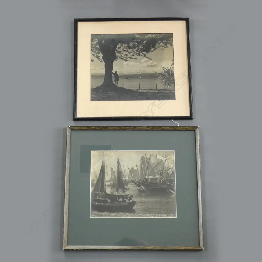 2 OLD FRAMED BLACK & WHITE PHOTOS - LARGEST 290 X 250MM Image 1++