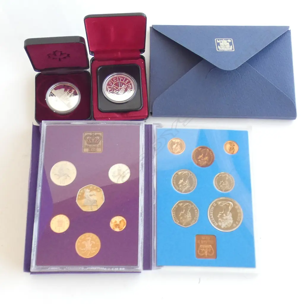 2X NTHERN IRELAND PROOF SETS 1980+1972 + 2X CANADA $1's Image 1++