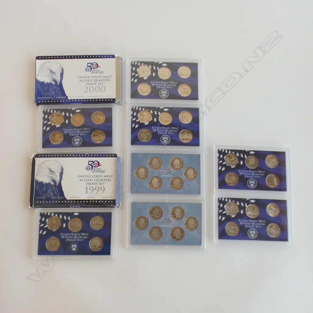 8 X USA 50 STATE QUARTERS PROOF SETS Image 1++