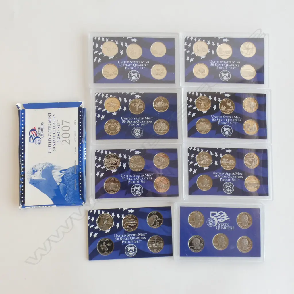 8 X USA 50 STATE QUARTERS PROOF SETS Image 1++