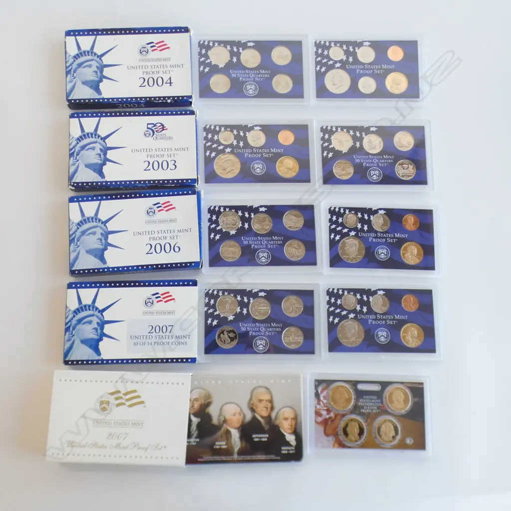 4X USA PROOF COIN SETS 2003. 2004. 2006 + 2007 Image 1++