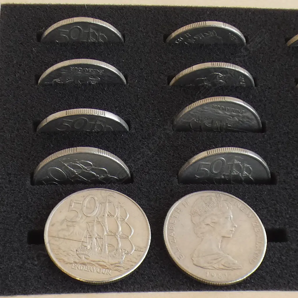 20 X  NZ 50cent COINS 1960'S TO 2004 IN BOX Image 1++