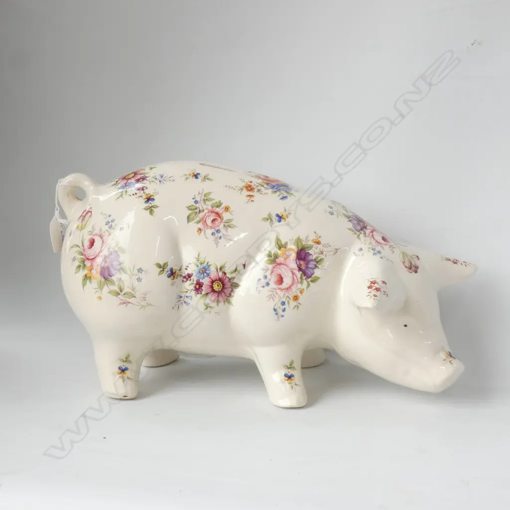LG FLORAL ENGLISH IRONSTONE PIG MONEY BOX L 400MM Image 1++