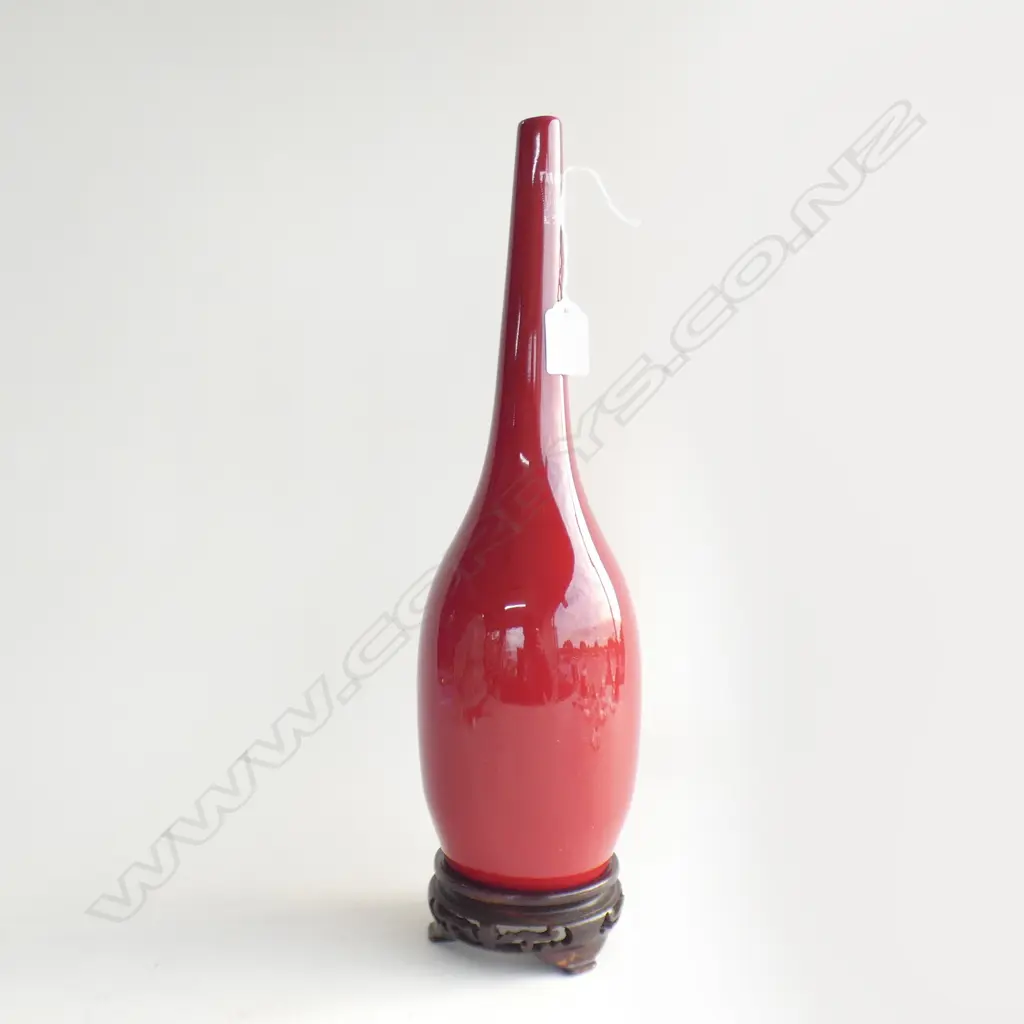 SONG DE BOUEF ORIENTAL STYLE VASE ON STAND H.400mm Image 1++
