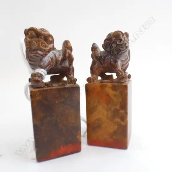 2 BOXED CHINESE CHOP SEALS H 60mm + RED PASTE