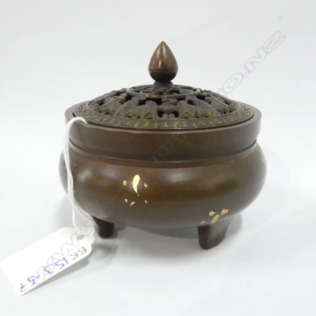 CHINESE BRONZE GOLD SPLAT CENSOR DIA 90MM Image 1++