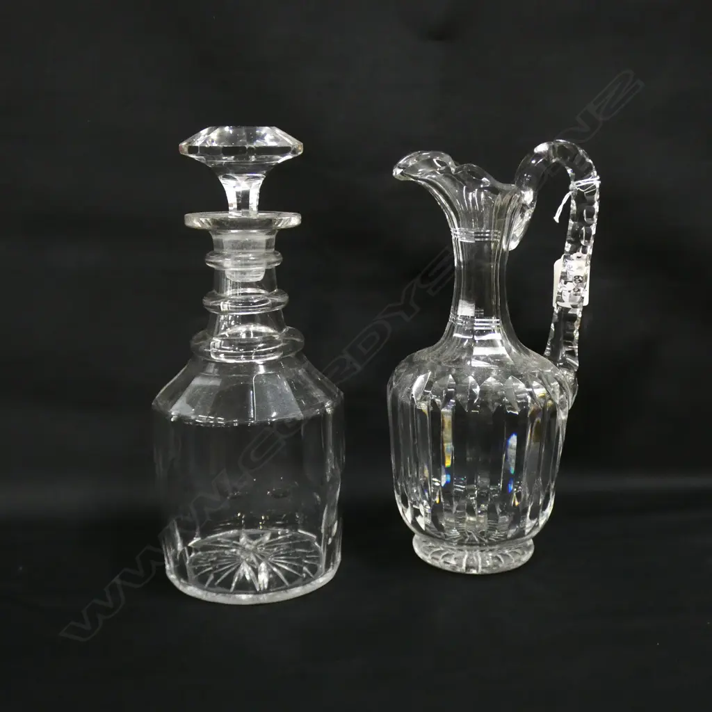VICTORIAN CRYSTAL DECANTER & JUG H.265mm Image 1++
