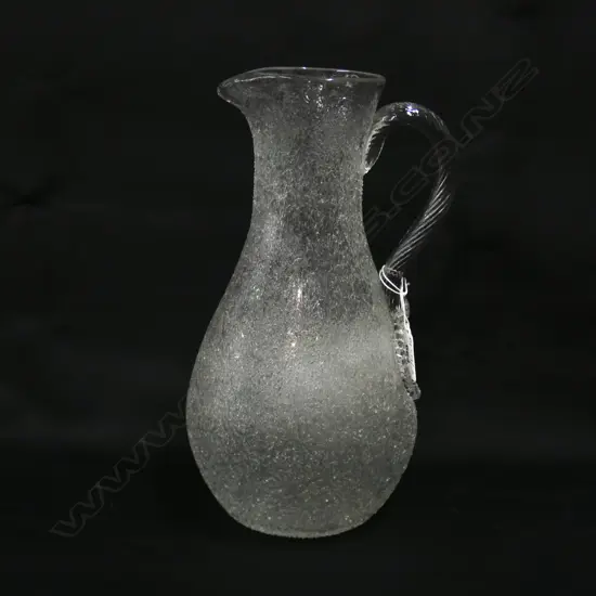 CRUSHED CRYSTAL ICE JUG c.1920 H.290mm