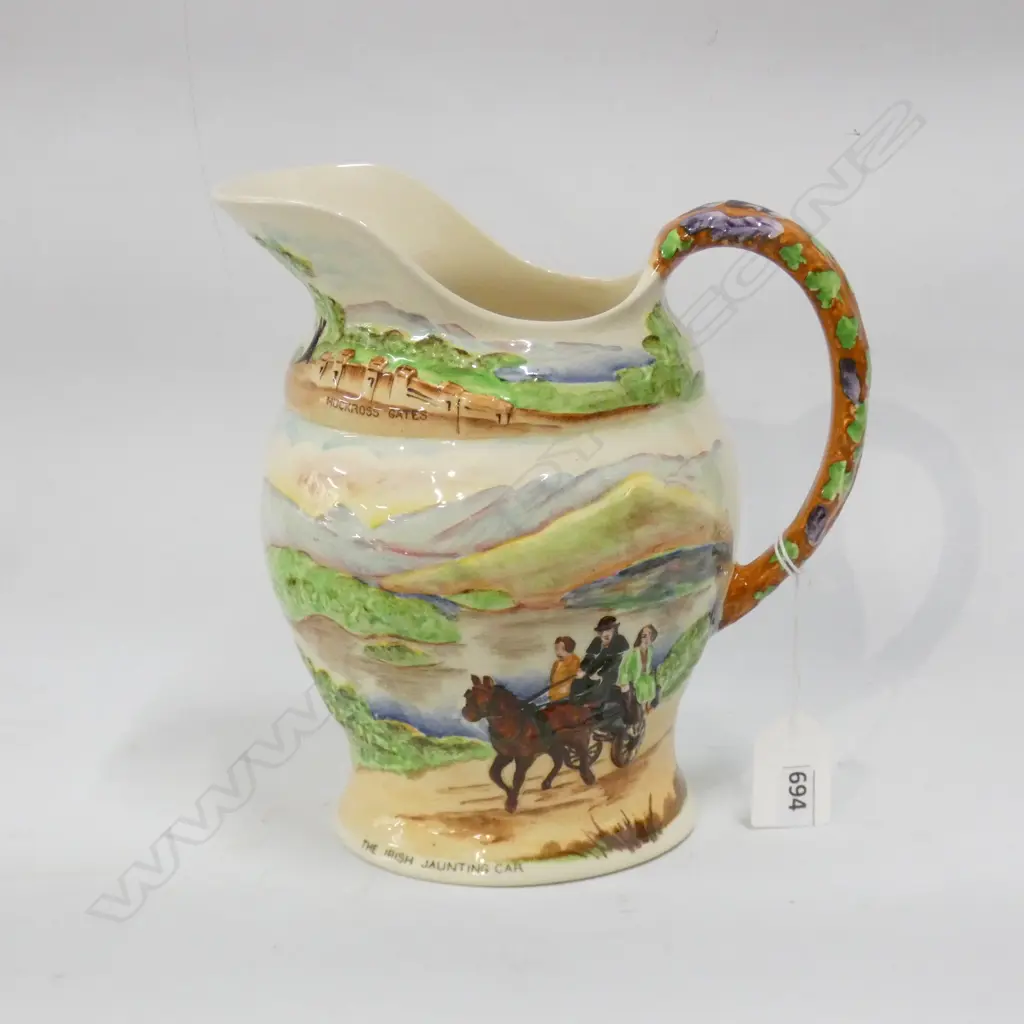 CROWN DEVON 'KILLARNEY' MUSICAL JUG (WORKS) H.190mm + AUSTRIAN VASE (HAIRLINE) Image 1++