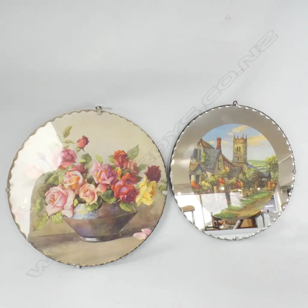 PR ROUND BEVELLED RIM MIRROR GLASS WITH SCENES DIA 245MM Image 1++