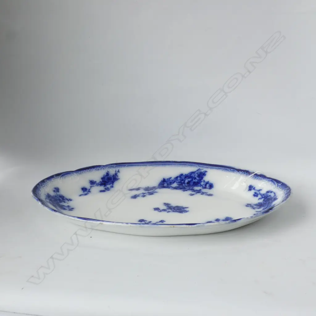 LG VINTAGE GRINDLEY FLOW BLUE MEAT PLATTER 400 X 290MM Image 1++
