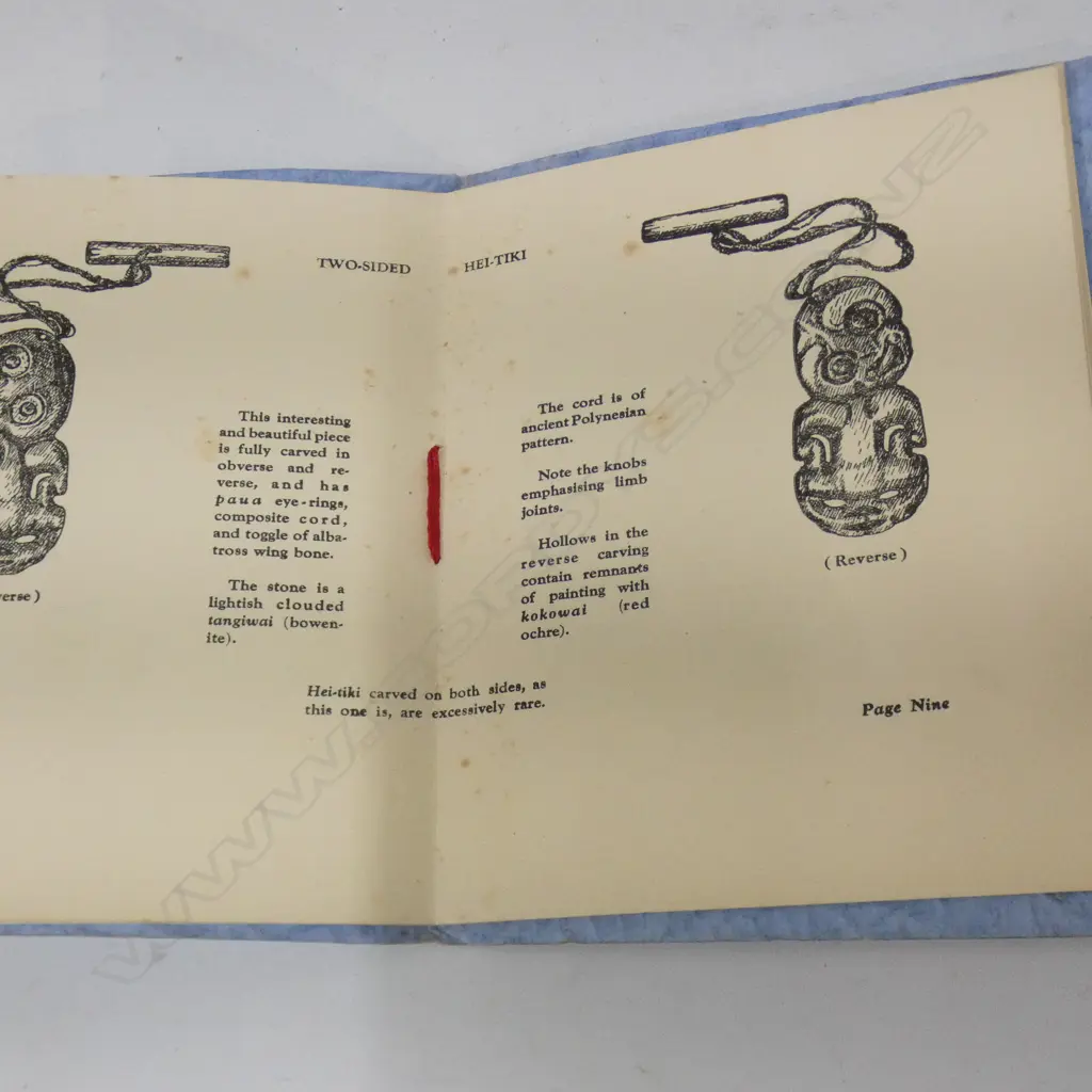 1940 BOOKLET 'THE MAORI HEI-TIKI' OTAGO MUSEUM PUBLICATION. BY SKINNER & DUFF Image 1++
