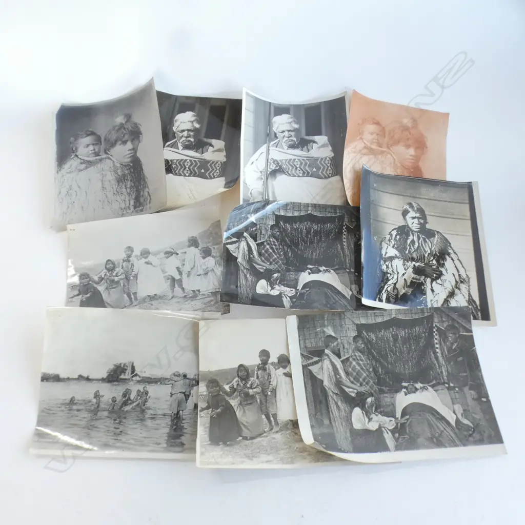 10 VINTAGE REPRINT PHOTOS 19thC MAORI FIGURESs 165x210mm approx Image 1++
